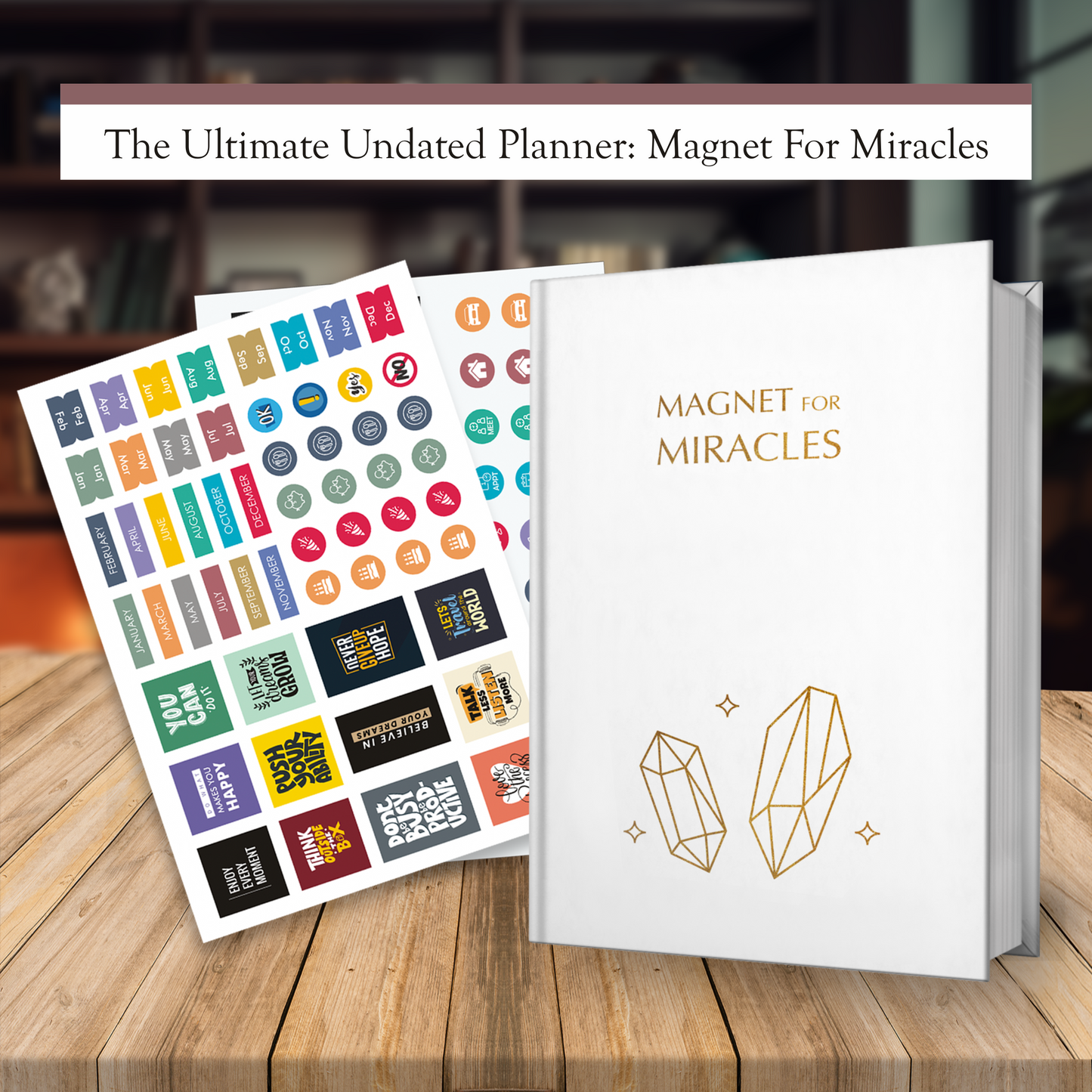 Magnet for Miracle Planner - Undated Weekly & Monthly Life Planner, A5 Size Hardcover + Stickers, 12 Months