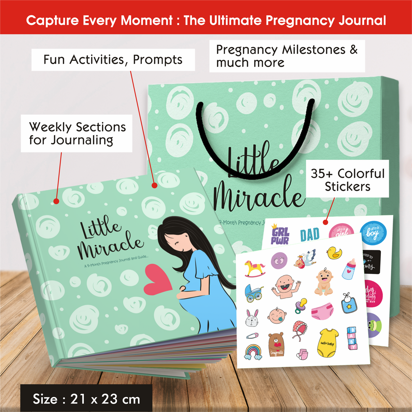 Little Miracle : 40 Weeks Pregnancy Journal to Record your Pregnancy