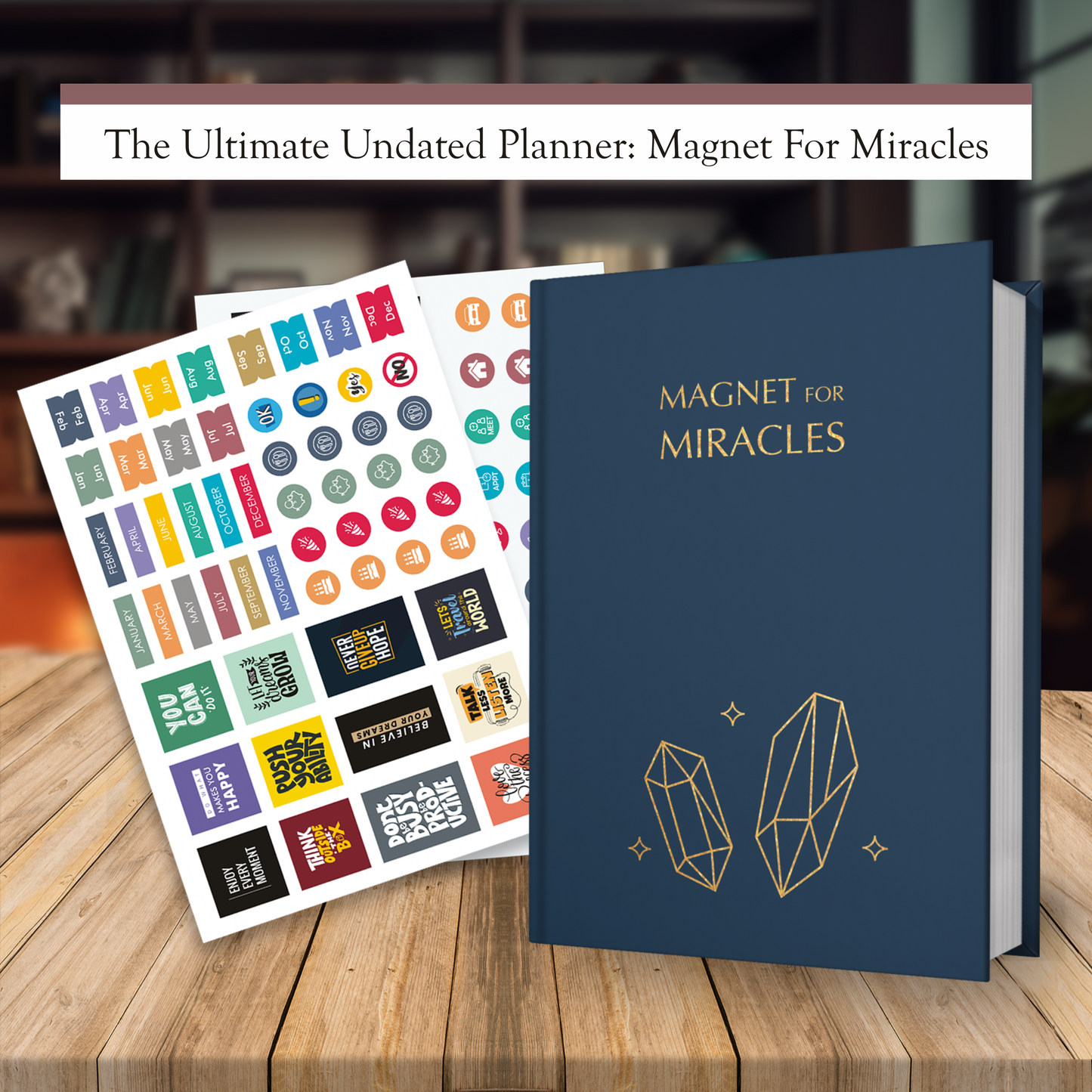 Magnet for Miracle Planner - Undated Weekly & Monthly Life Planner, A5 Size Hardcover + Stickers, 12 Months