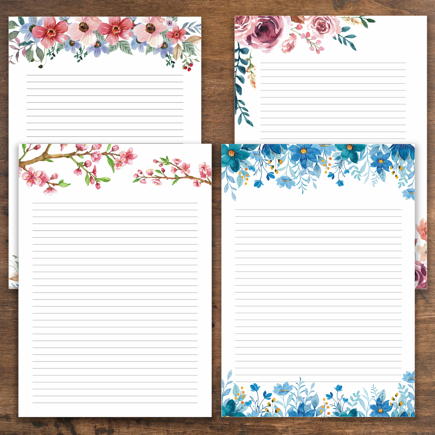 Floral Cute Project Papers, Stationery Writing Paper