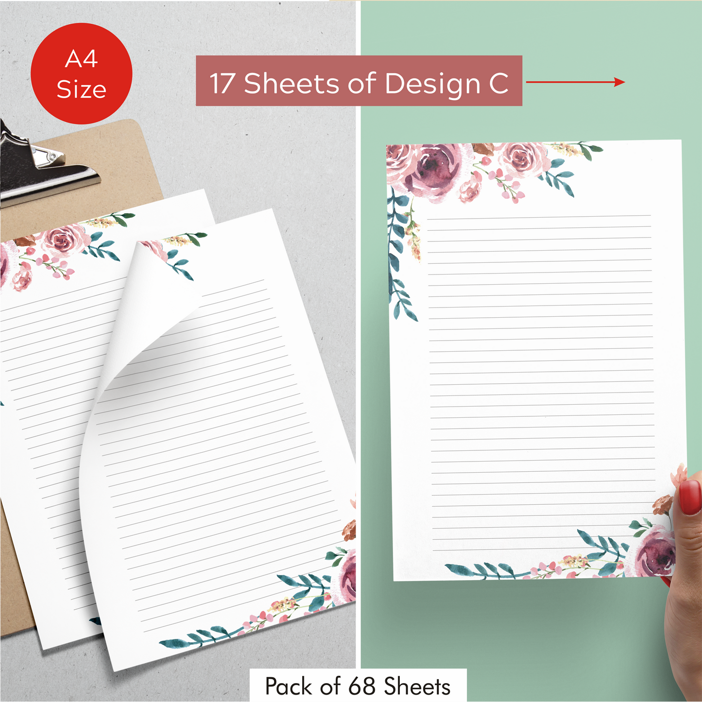 Floral Cute Project Papers, Stationery Writing Paper