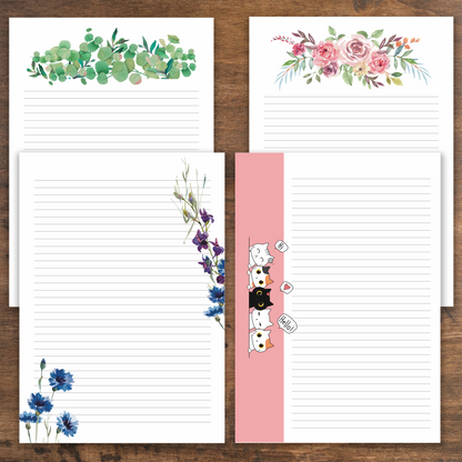 Floral Cute Project Papers, Stationery Writing Paper