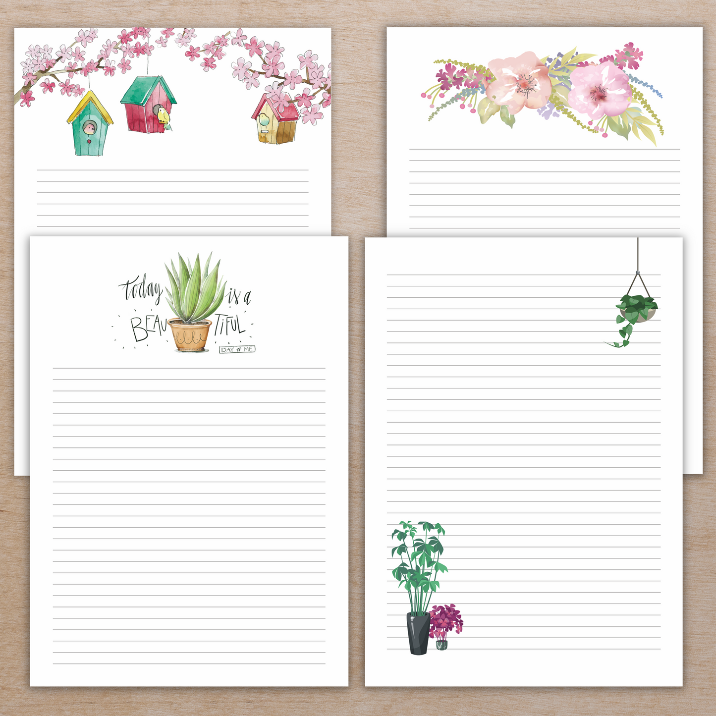 Floral Cute Project Papers, Stationery Writing Paper